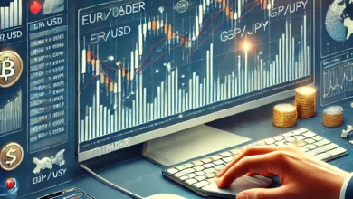 DALL·E 2024 12 02 15.26.02 An illustration showcasing the process of trading through the MetaTrader platform. The image includes a computer screen displaying the MetaTrader inte